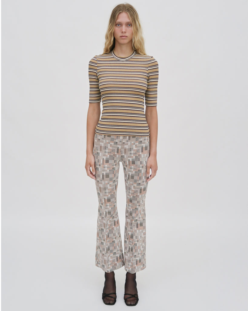 CROPPED SLEEVE T-SHIRT - STRIPE