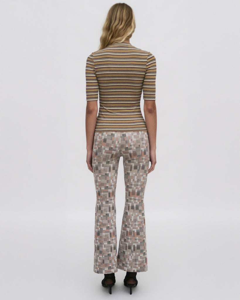 CROPPED SLEEVE T-SHIRT - STRIPE