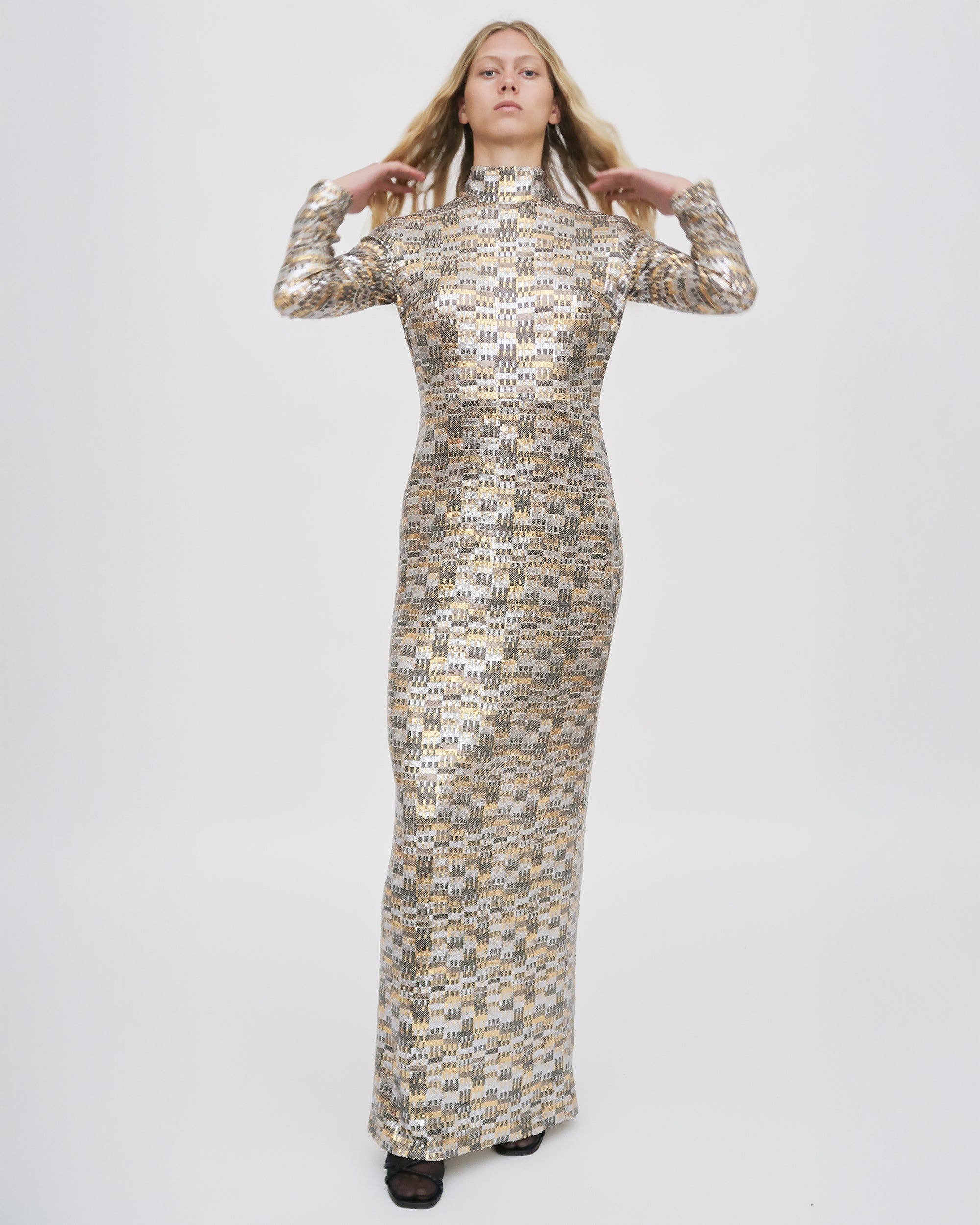 Rosetta Getty Fitted Turtleneck Maxi Dress | Multi | Size 8 | Shopbop Rosetta Getty Fitted Turtleneck Maxi Dress | Multi | Size 8 | Shopbop