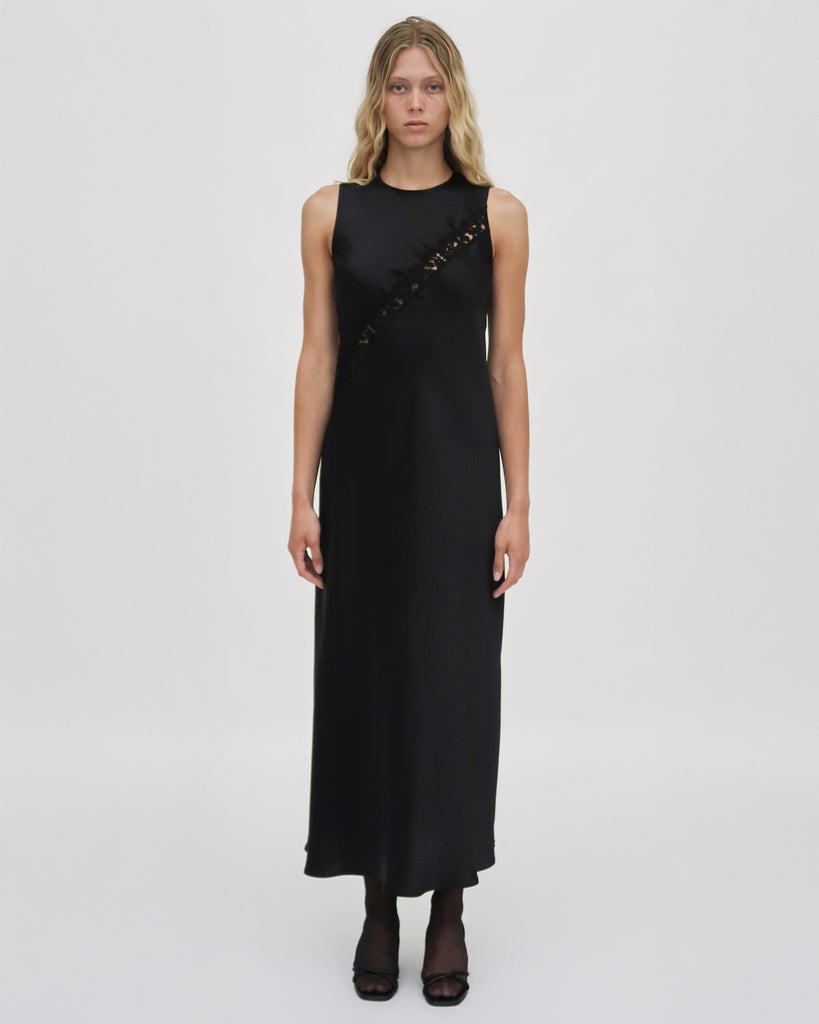 BIAS LACE PANEL DRESS