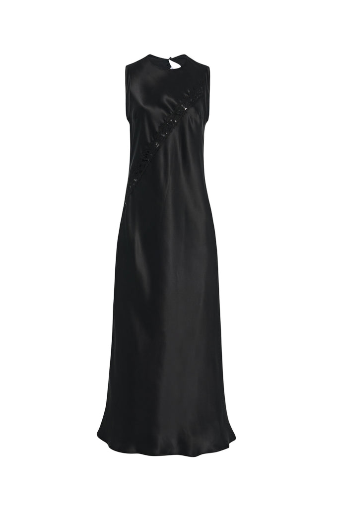 BIAS LACE PANEL DRESS