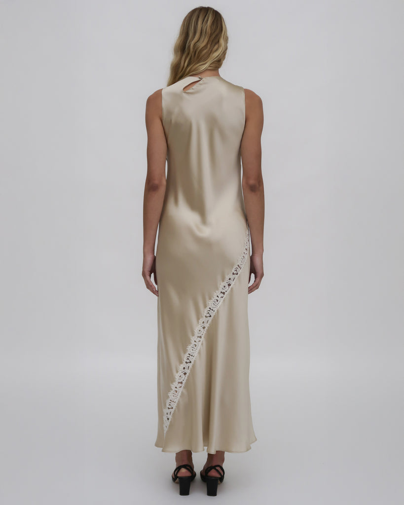 BIAS LACE PANEL DRESS