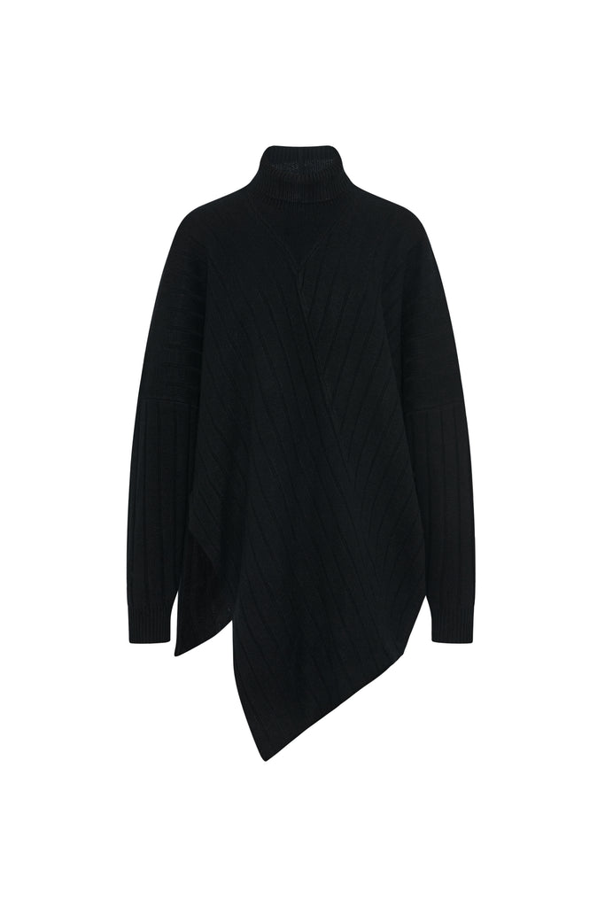 RIB PANELED TURTLENECK
