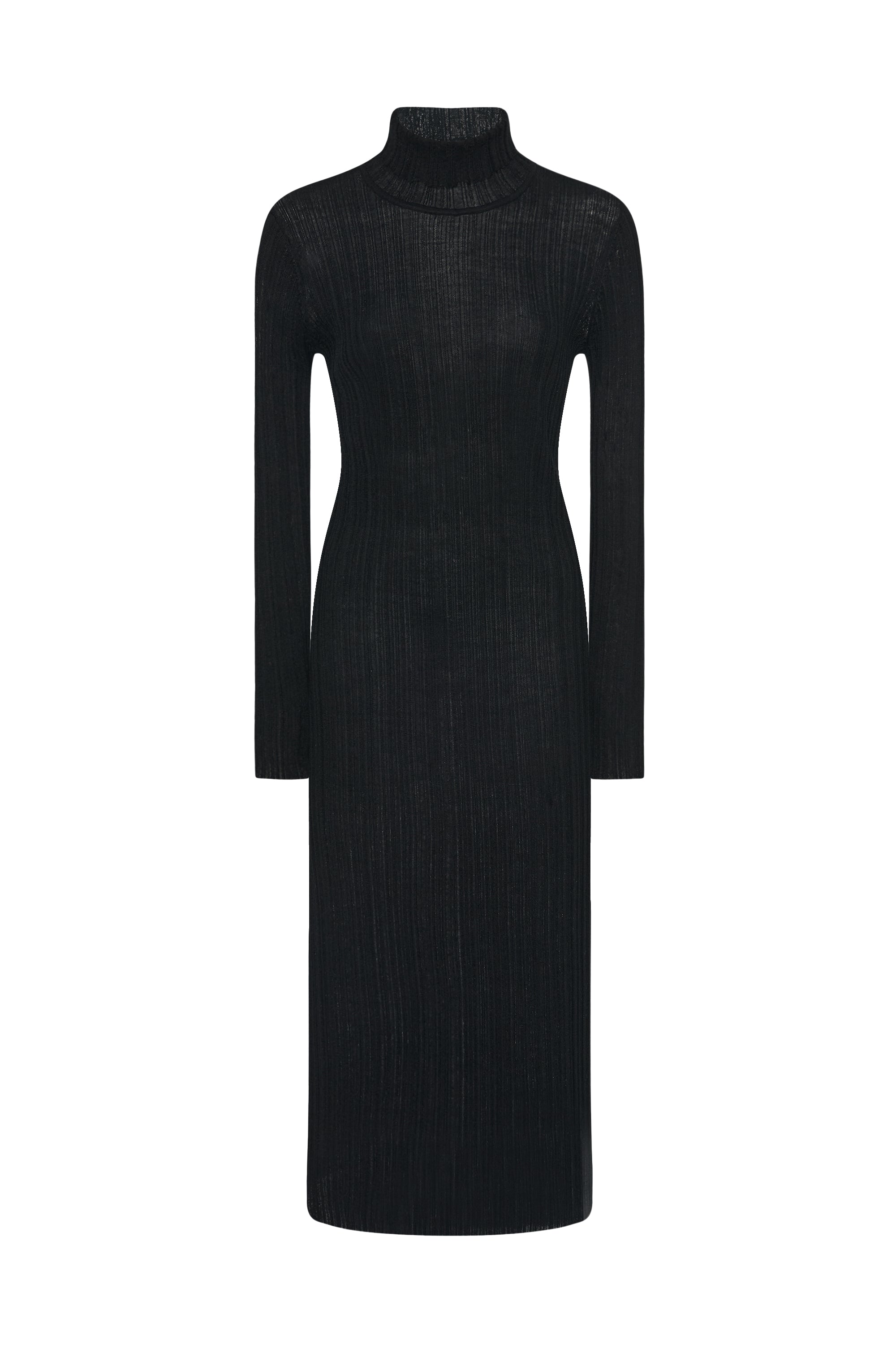 Rosetta Getty | Plisse Turtleneck Dress | XS | Black Rosetta Getty | Plisse Turtleneck Dress | XS | Black