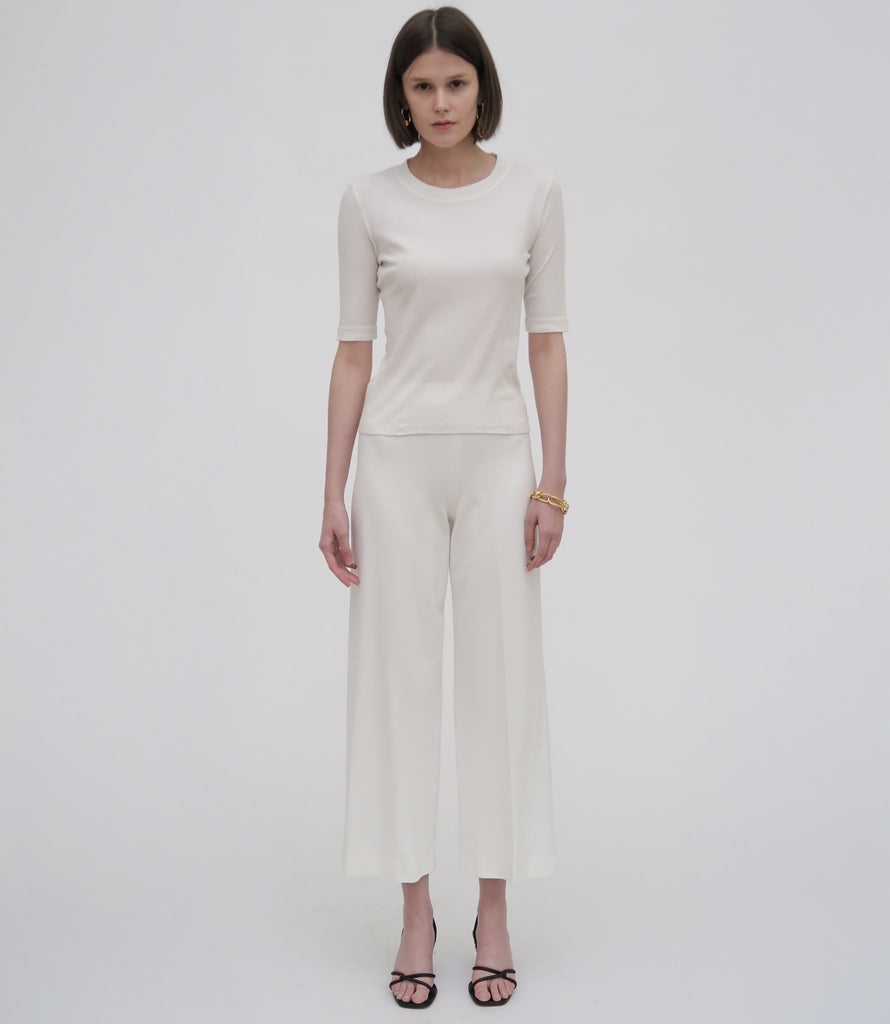 Pull On Cropped Straight Pant