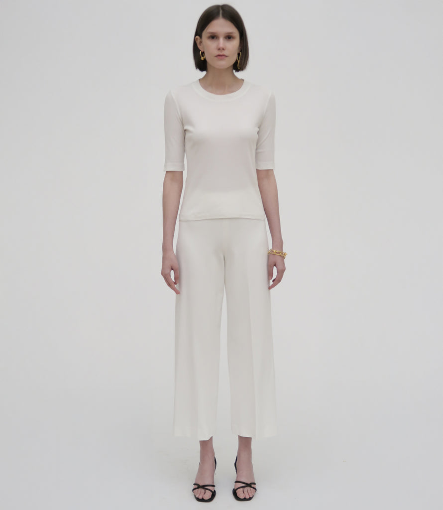 Pull On Cropped Straight Pant