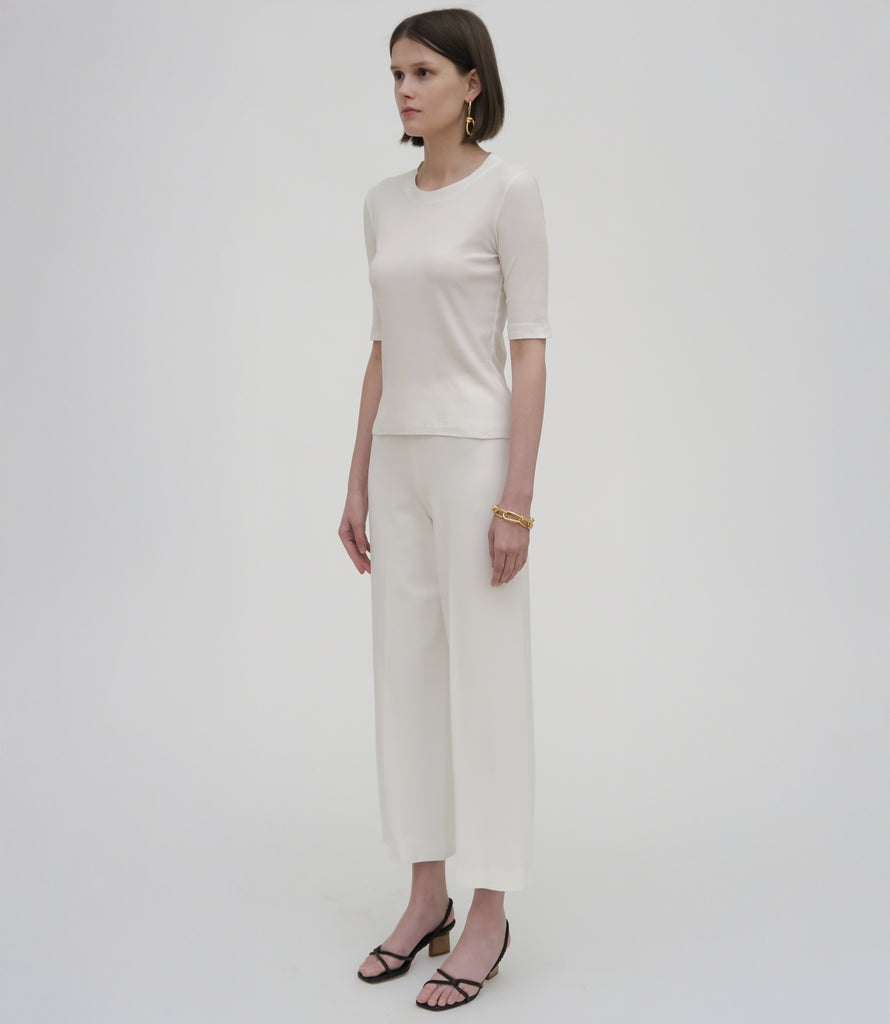 Pull On Cropped Straight Pant