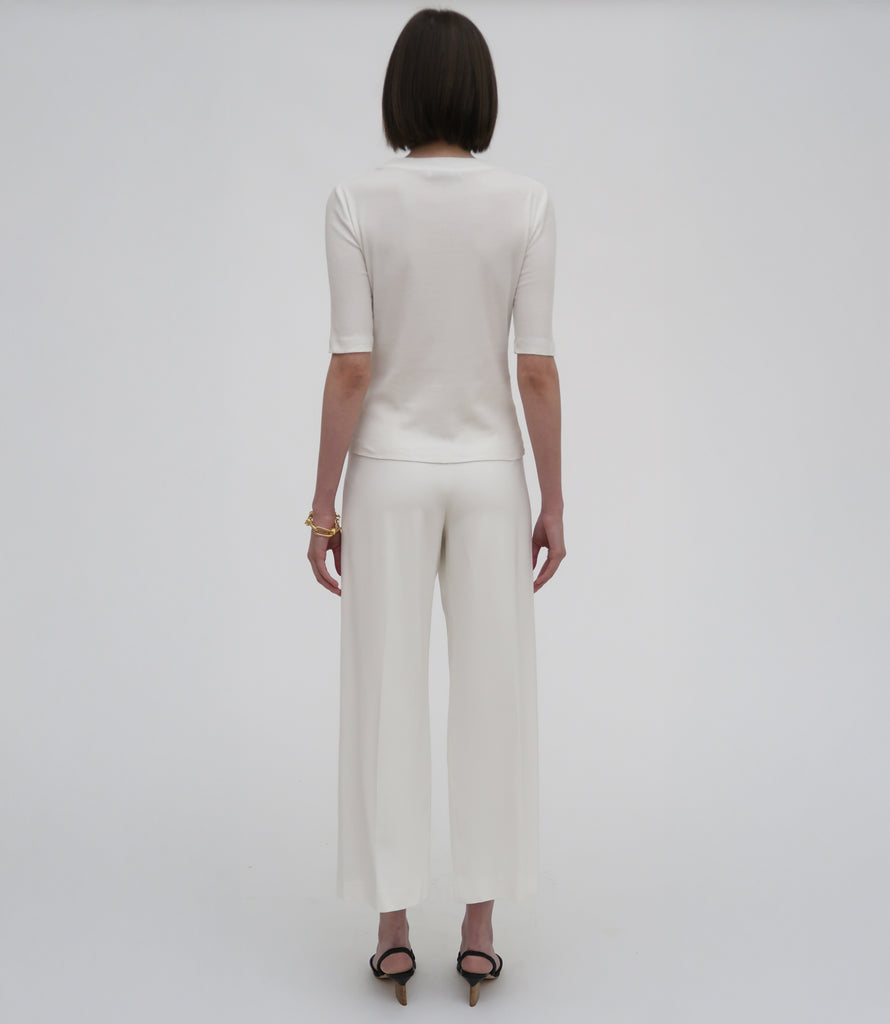Pull On Cropped Straight Pant
