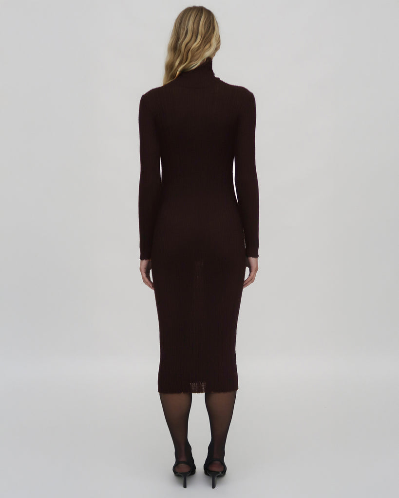 PLISSE TURTLENECK DRESS