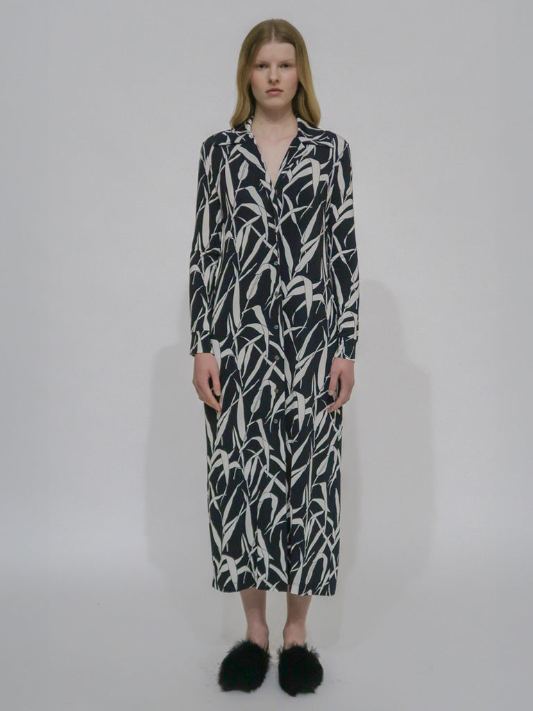 long sleeve jersey shirt dress UNDRESS SOREN Black LONG-SLEEVE MINI JERSEY DRESS