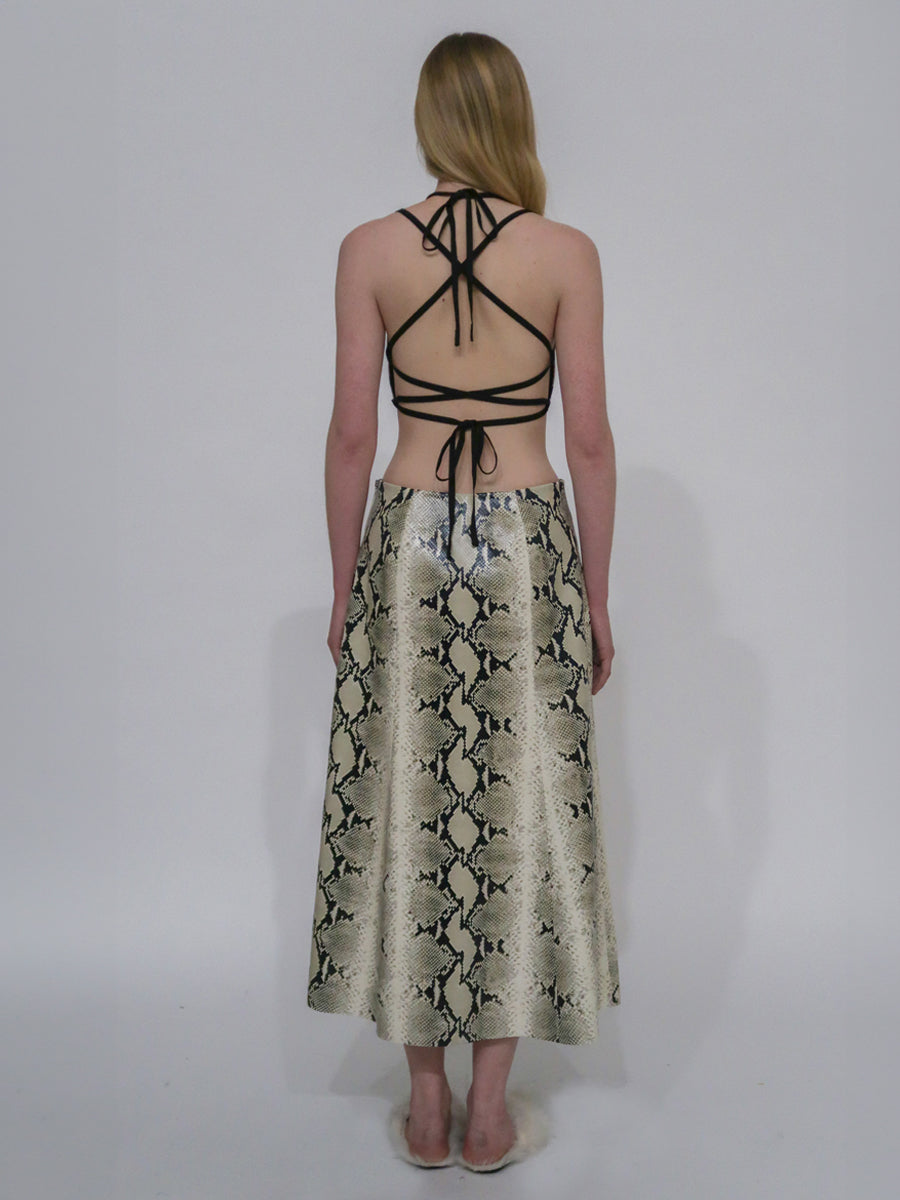 A-LINE ZIPPER SKIRT - EMBOSSED PYTHON – Rosetta Getty
