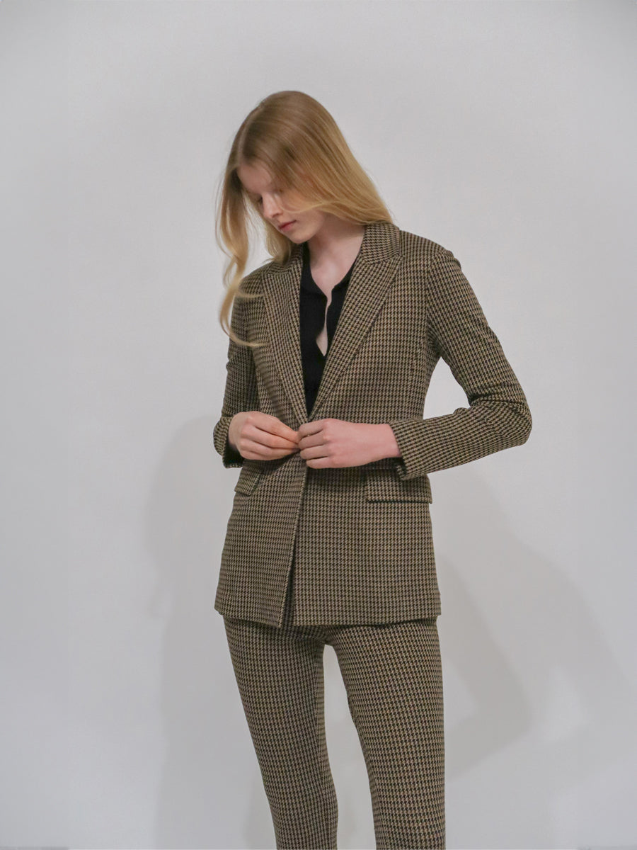 【PORTERNA】ricot hound blazer PEAK LAPEL JACKET - HOUNDSTOOTH – Rosetta Getty
