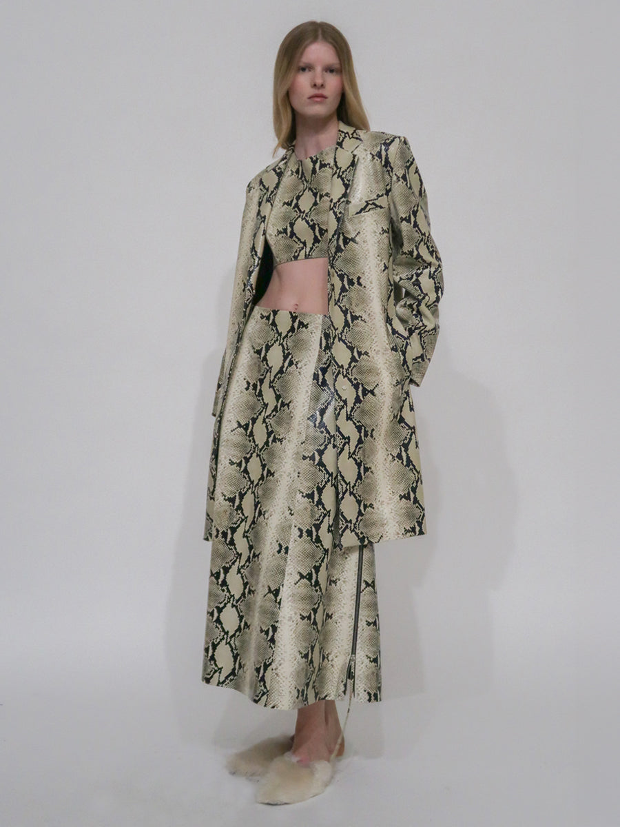 A-LINE ZIPPER SKIRT - EMBOSSED PYTHON – Rosetta Getty