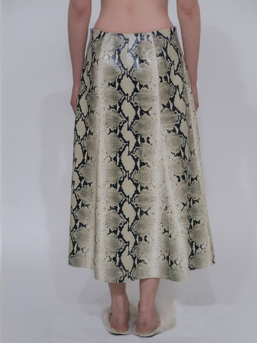 A-LINE ZIPPER SKIRT - EMBOSSED PYTHON – Rosetta Getty