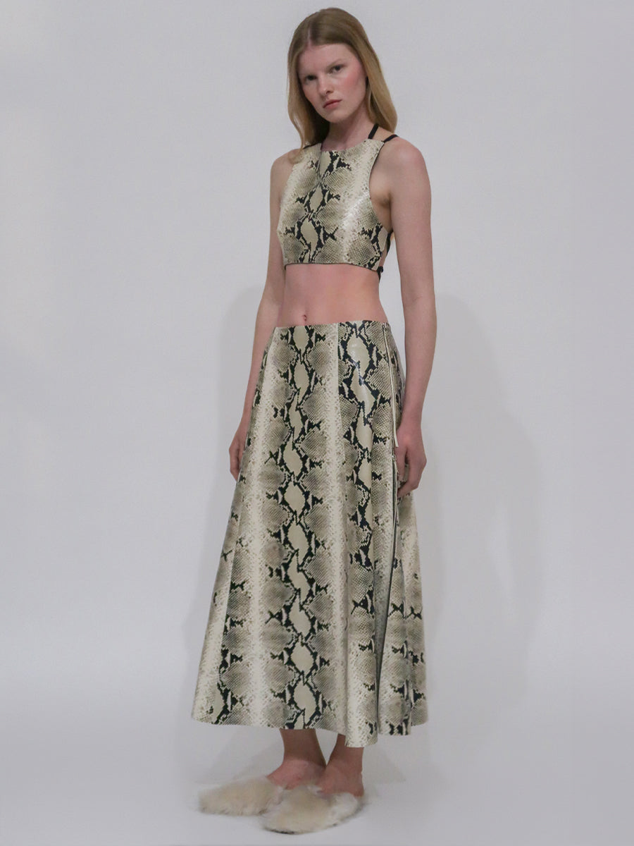 A-LINE ZIPPER SKIRT - EMBOSSED PYTHON – Rosetta Getty