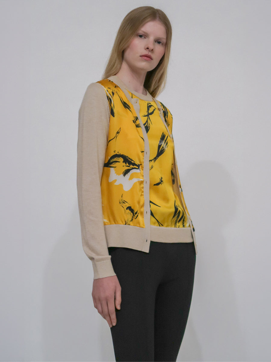 SILK INSET CARDIGAN – Rosetta Getty