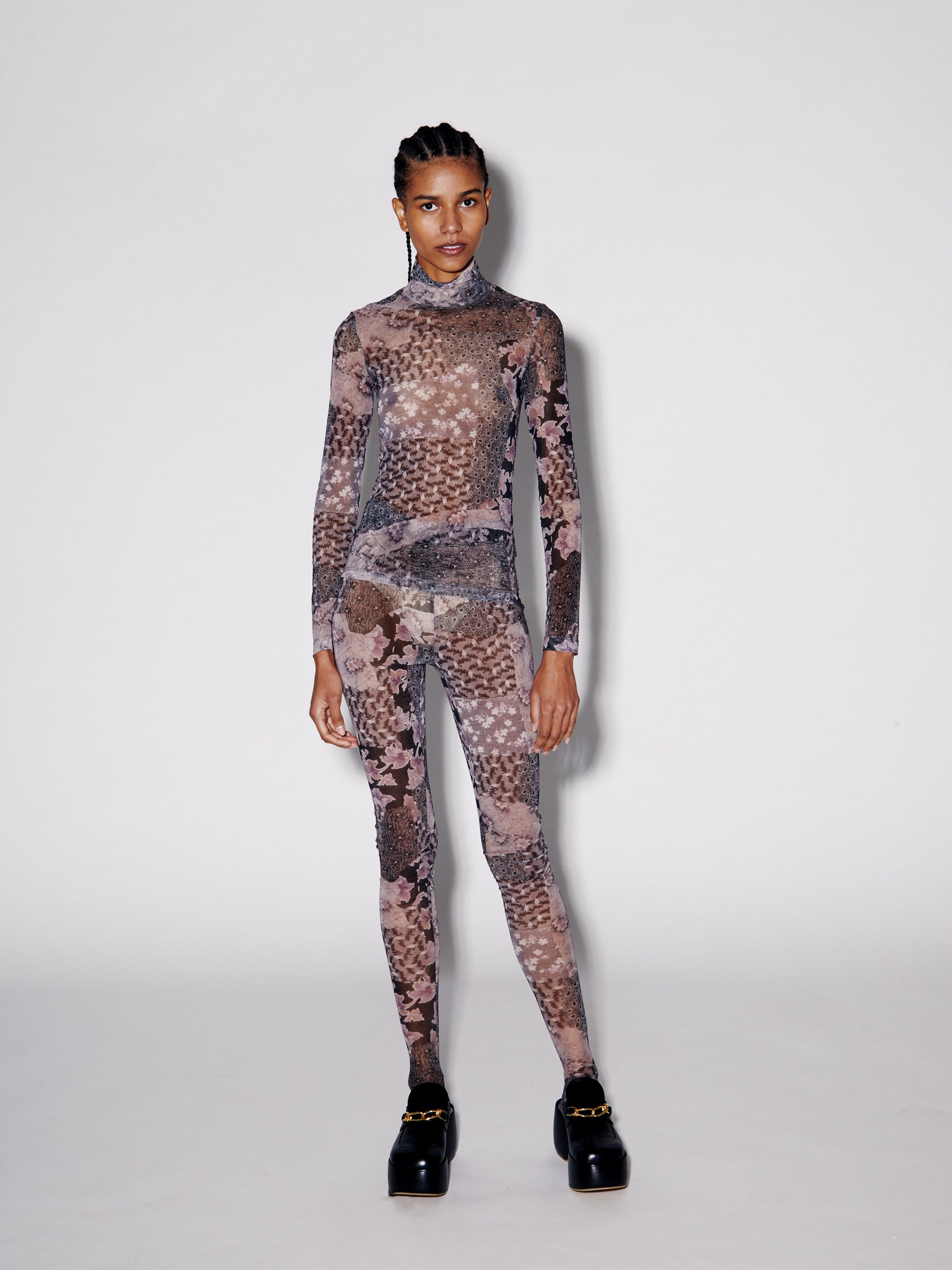 Leopard Print Legging with Jersey Mesh – Browela