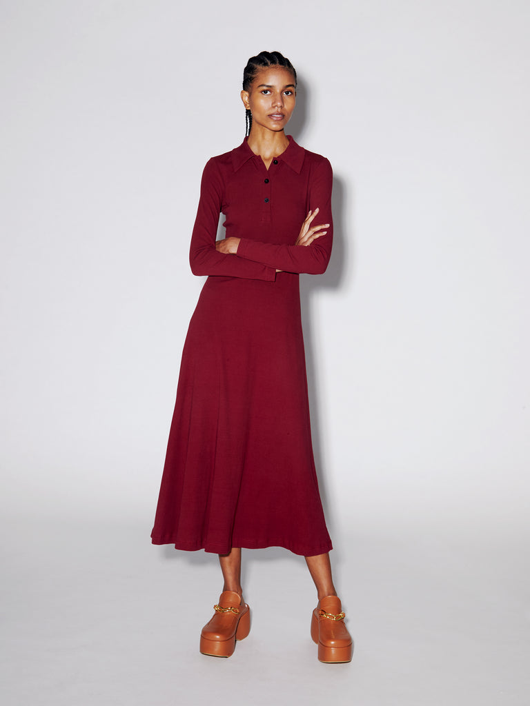 Long Sleeve Polo Shirt Dress