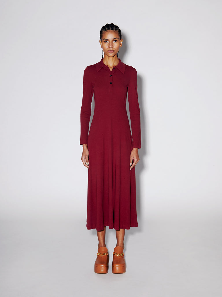 Long Sleeve Polo Shirt Dress