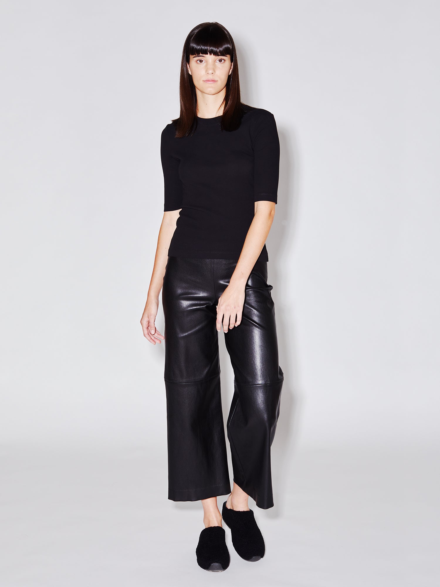 Trousers | Faux Leather Straight Leg Trouser | Oasis