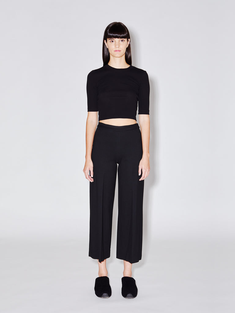 Pull On Cropped Straight Pant