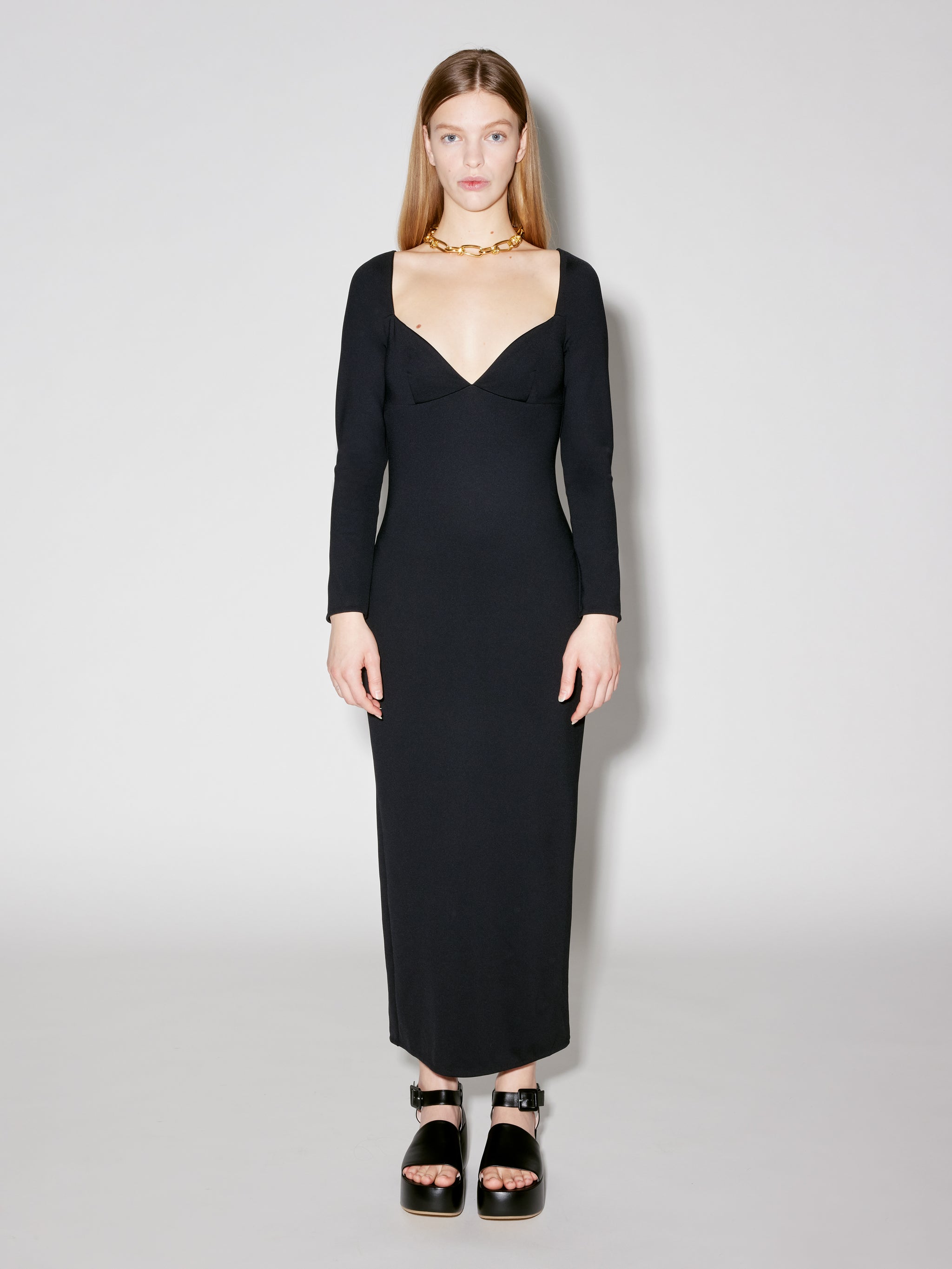 Long Sleeve Sweetheart Dress – Rosetta Getty